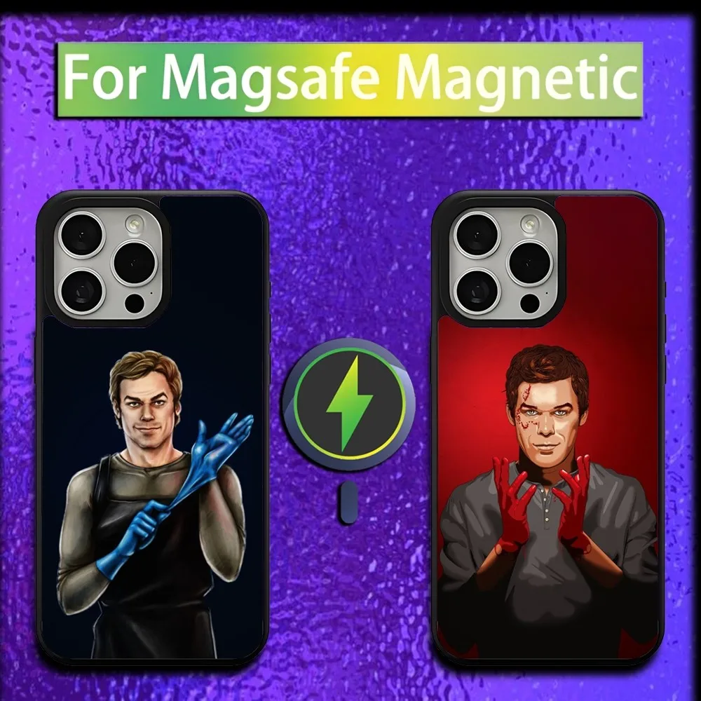 D-Dexter Morgan Phone Case For iPhone 16,15,14,13,12,11,Plus,Pro,Max,Mini Magsafe Magnetic Wireless Charging