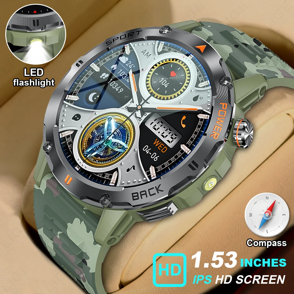 

LIGE Smart Watch Man Compass Military IP68 Waterproof Watches Men Bluetooth Call Outdoor Sport Smartwatch For Xiaomi Android IOS