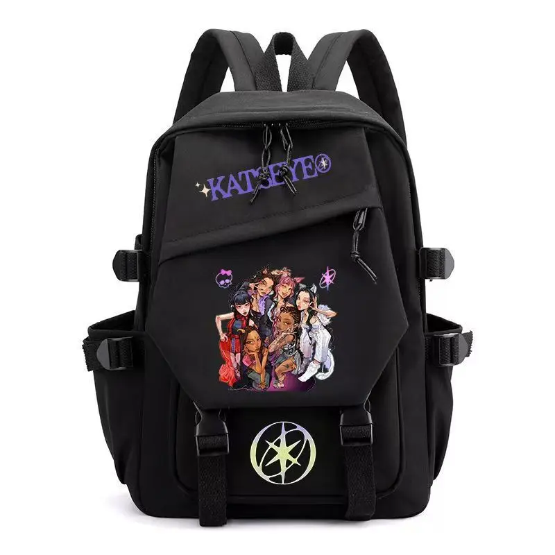 

New Katseye Print Backpack Fashion Trend Lightweight Durable Student Schoolbag Men Women Casual Large Capacity Travel Backpack