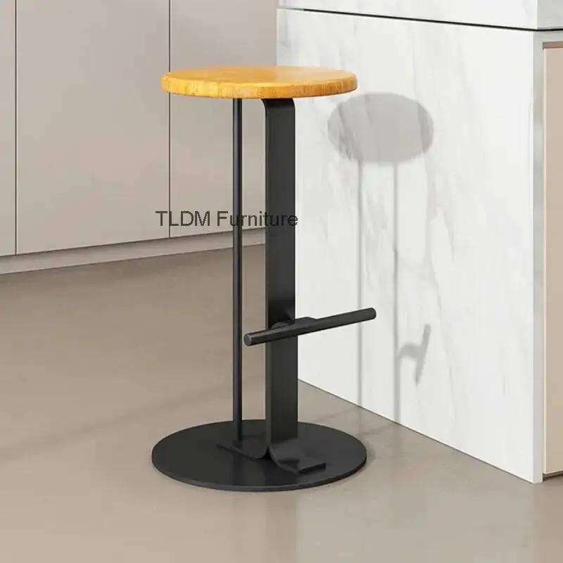 

Stainless Steel Simple Modern Bar Stool Creative Steadiness Bar Chair Strap Foot Luxury Dining Room Living Room Table Highchairs
