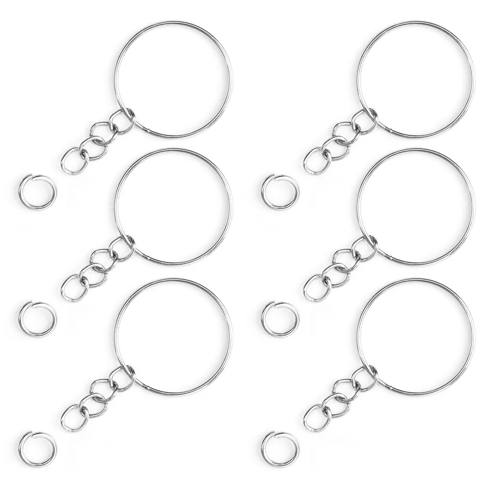 Metal Keychains with Split Rings Link Chain Key Rings Keyfob Key Pendants Holder Rings DIY Key Chains Keyring Accessories Tools