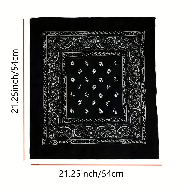 1pc Cashew Flower Large Square Scarf Deformation Insect Paisley Hip Hop Square Scarf Street Dance Cycling Bandana