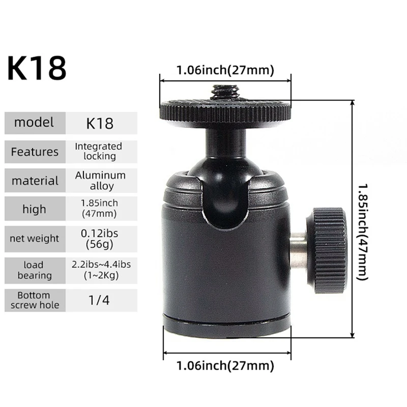 สุดยอดดีลอะลูมินัมอัลลอยมินิหัวทรงกลมหมุนได้สะดวก360องศาขาตั้งกล้องวิดีโอพาโนรามาหัวอุปกรณ์การถ่ายภาพ