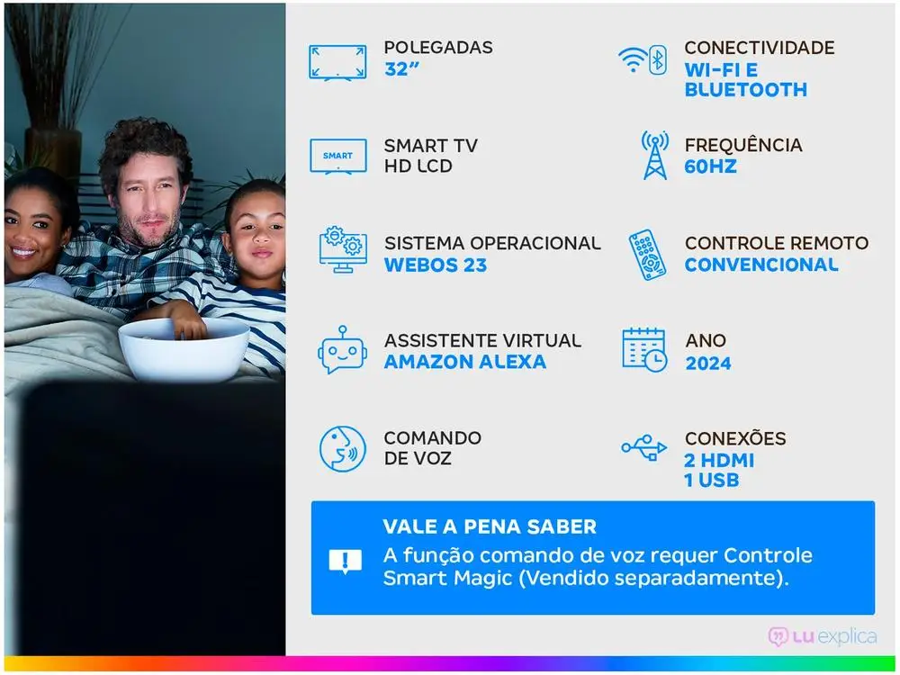 إل جي إتش دي تلفزيون ذكي إل سي دي ، 32 بوصة ، 32 بوصة ، 32 رطل 600 بوصة ، اليكسا 2 ، HDMI ، USB #2