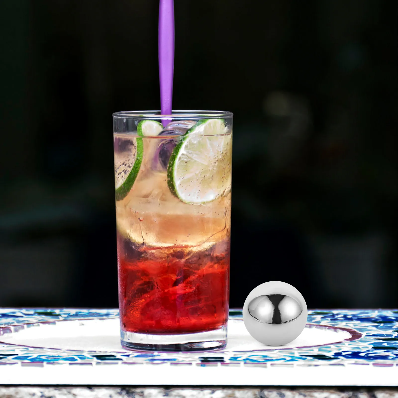 304 Stainless Steel Ice Ball Metal Whiskey Stone Round Ice Cube Chiller Reusable for Whiskey Wine Beverage Cooling view 2
