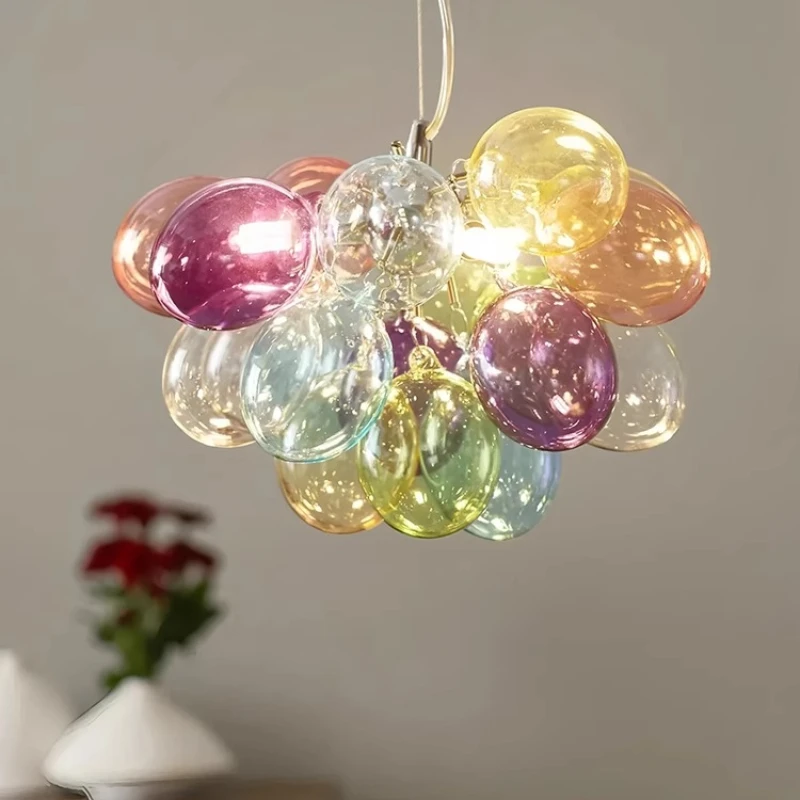 

Dopamine stained glass balloon bubble children's room chandelier creative personality art living room bedroom dining room light