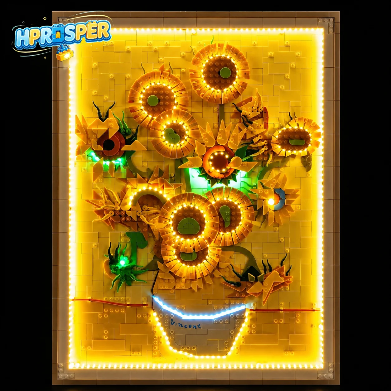 Hprosper 5V LED Light For Lego Vincent Van Gogh Sunflowers 31215 Decorative Lamp (Not Include Lego Building Blocks)