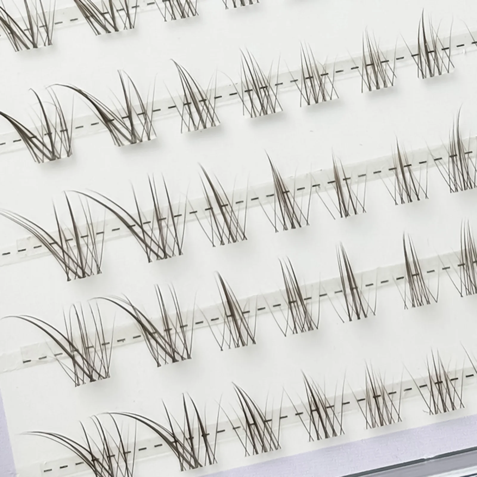 Kein Kleber, Wimpern im Fuchs-Stil, natürliches Braun, Mischungslänge 7–12 mm, C-Locken, segmentierter Anime-Wimpernverlängerungs-Look für das tägliche Make-up