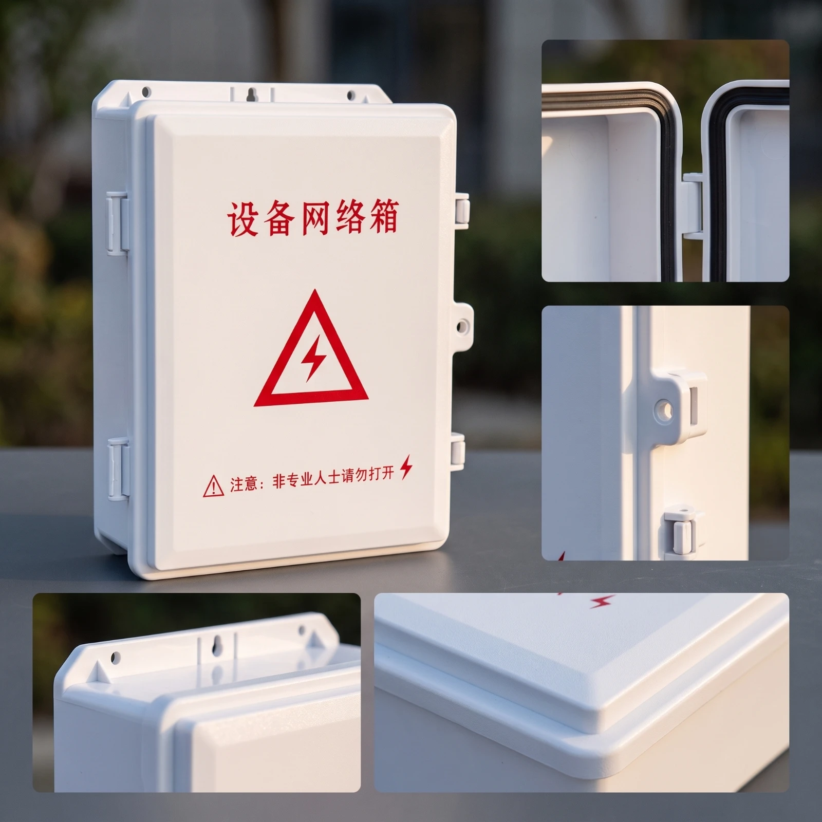 Equipment Box with Hinged Door Weather-Resistant Outdoor Electrical Box Electrical Enclosure Wall-Mounted Cabinet Compact