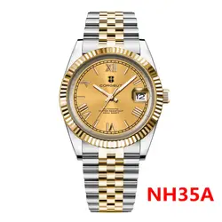 36mm/39mm Luxury NH35 Automatic Mechanical Wristwatches Roman Numbers Corget Men Watch Sapphire Crystal 10bars gold Reloj Hombre