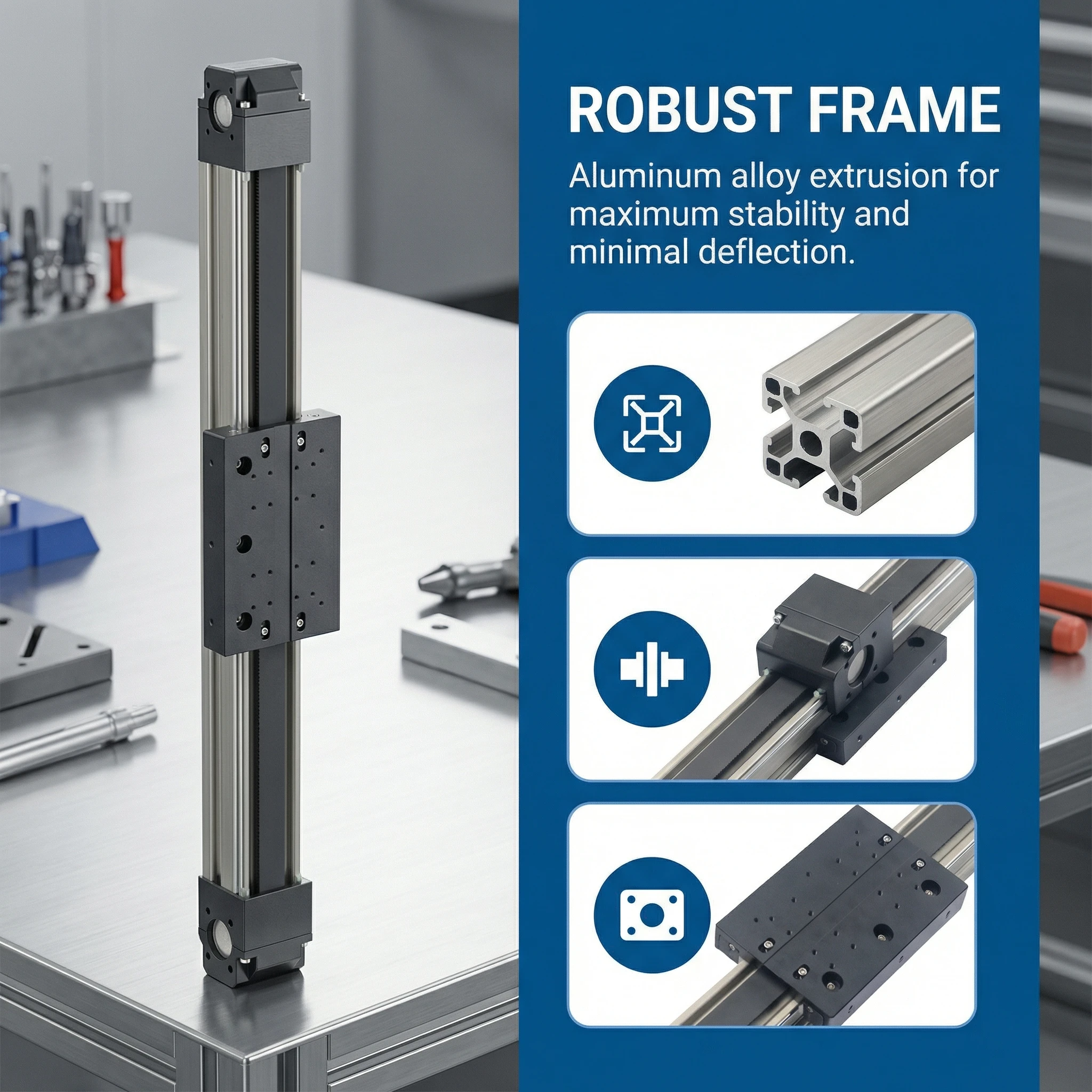 KHMOS HFB40 High-Speed 6000mm Stroke Aluminum Motor belt drive linear guide rail Industrial Automation Components 1500mm/s