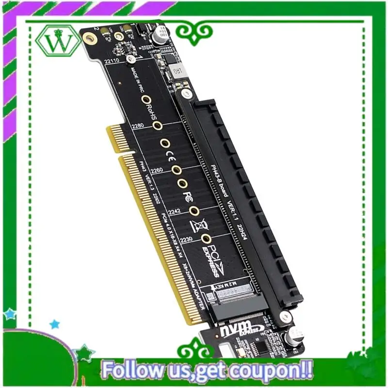 Reliable-Pcie X16 To X8+X4+X4 Splitter Card PCIE4.0 Expansion Riser Card Support 2280/2260/2242/2230 SSD
