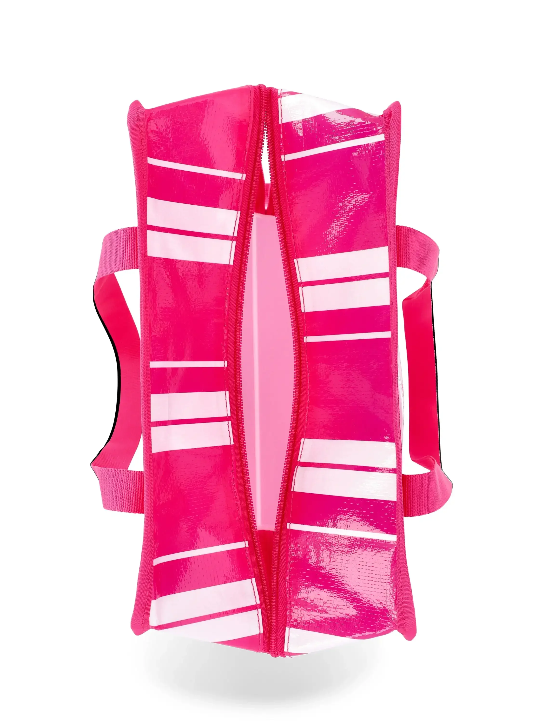 レディース カラー ミー サマー 再利用可能なトートバッグ、フューシャ バースト ストライプ