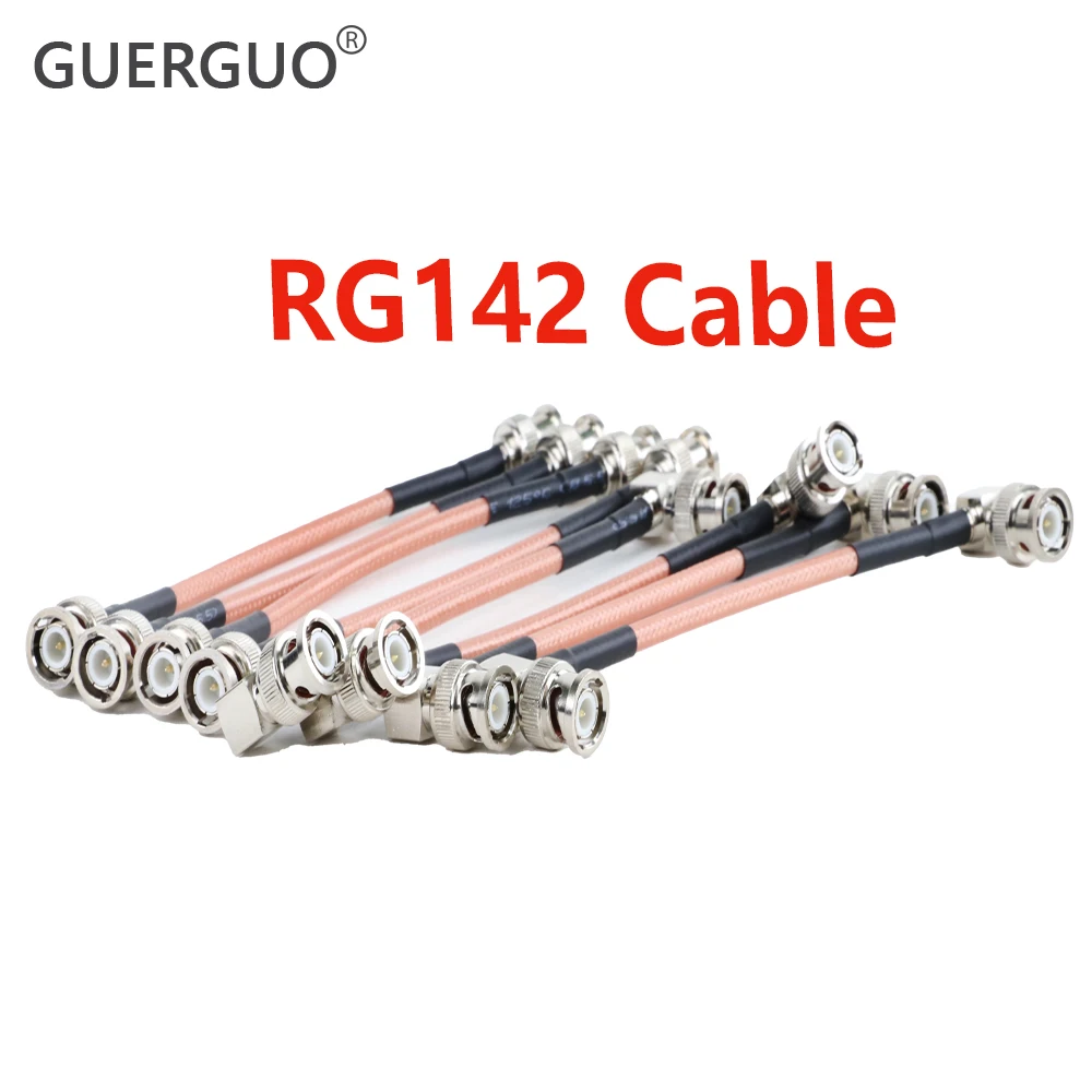 Waterproof BNC Female BNC Male Right Angle RF Coaxial RG142 Cable Crimp Wire Terminal Jumper Pigtail 50 Ohm for Electronics