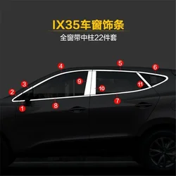 High-quality Car styling stainless steel Strips Car Window Trim Decoration Accessories For Hyundai IX35 2010-2017