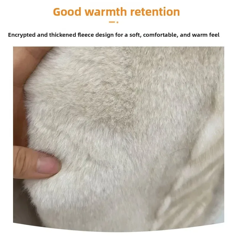 Elegant Temperament This Is A Long Warm Fur Coat for Autumn Winter. Fashionable Versatile Coat That Integrates Faux Mink Fur Top