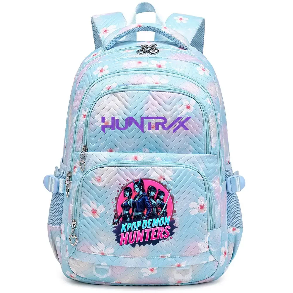 KPop Demon Hunters Backpack Rumi Mira Zoey HUNTR/X Saja Boys Print Cartoon School Bag Large Capacity Student Travel Backpacks