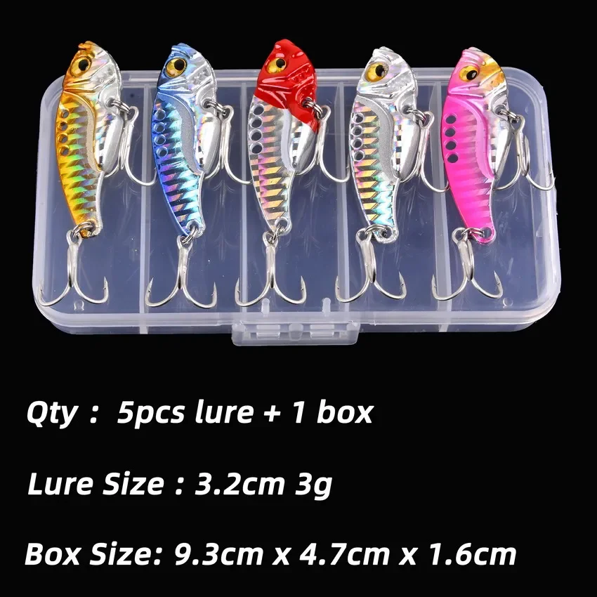 Aorace 5 teile/schachtel Metall VIB 3/7/10/15/20g Angeln Locken Vibration Löffel Harte köder Crankbait Wobbler Swimbait Zikade VIB Tackle