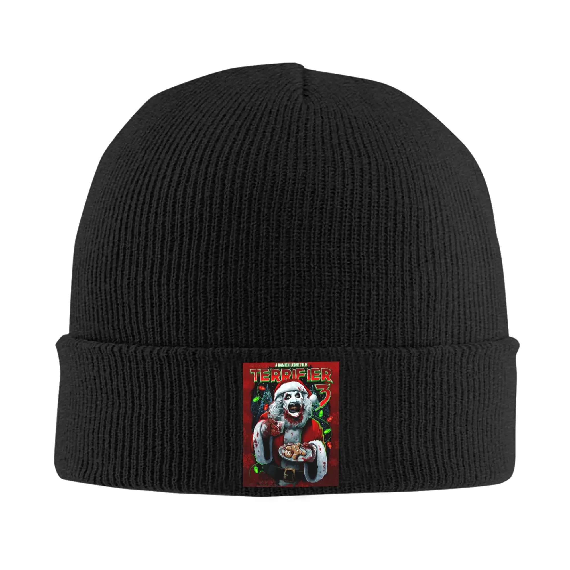 Poster Of T-Terrifiers 3 Halloween Christmas Skullies Beanies Caps Hip Hop Winter Warm Women Men Knitted Hats Adult Bonnet Hat