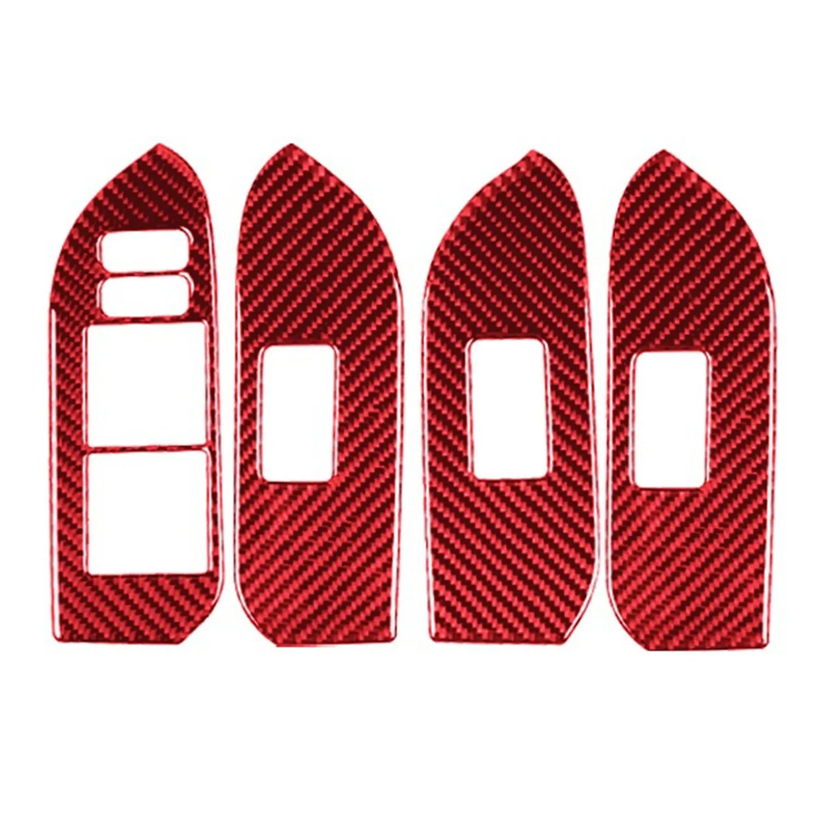 

Car Window Lift Switch Button Panel Decoration Sticker Carbon Fiber Red Trim for Toyota Land Cruiser Prado