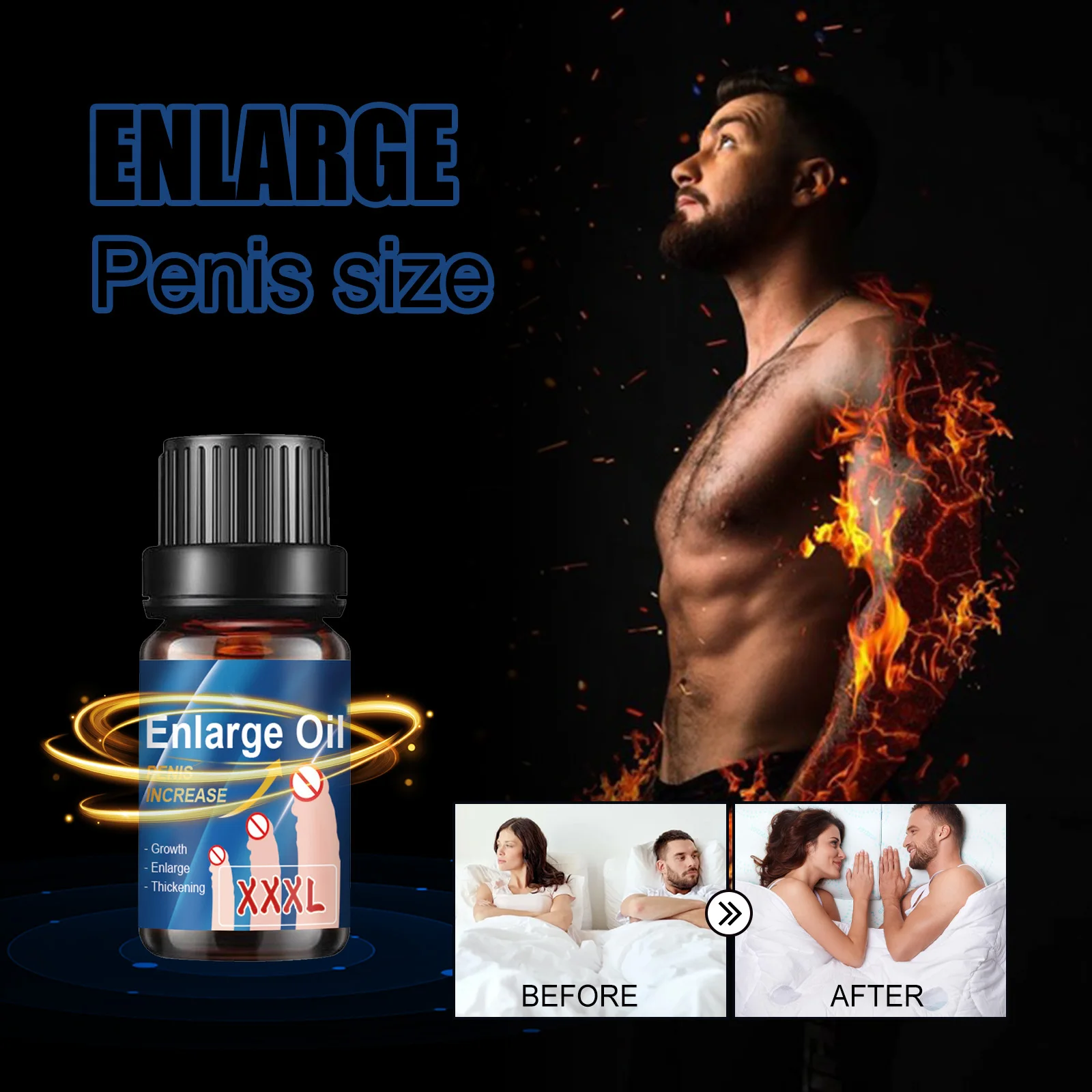 

XXXXL Penis Permanent Thickening Growth Enlargement Massage Men's Cock Erection Lubricant Lncrease Plant Extracts Massage Oil