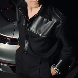 New Fashionable Casual Versatile Shirt for Men Personalized Slim Fit Long Sleeved Shirt