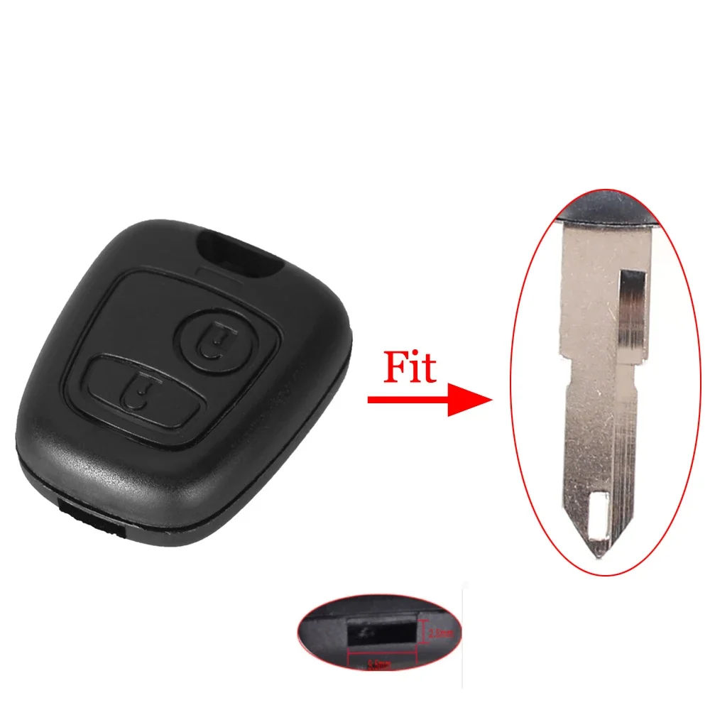 KEYYOU Key Case for Peugeot 106 107 206 207 306 307 406 407 For Citroen C1 C4 2 Buttons Remote Car Key Shell Fob Cover No Blade