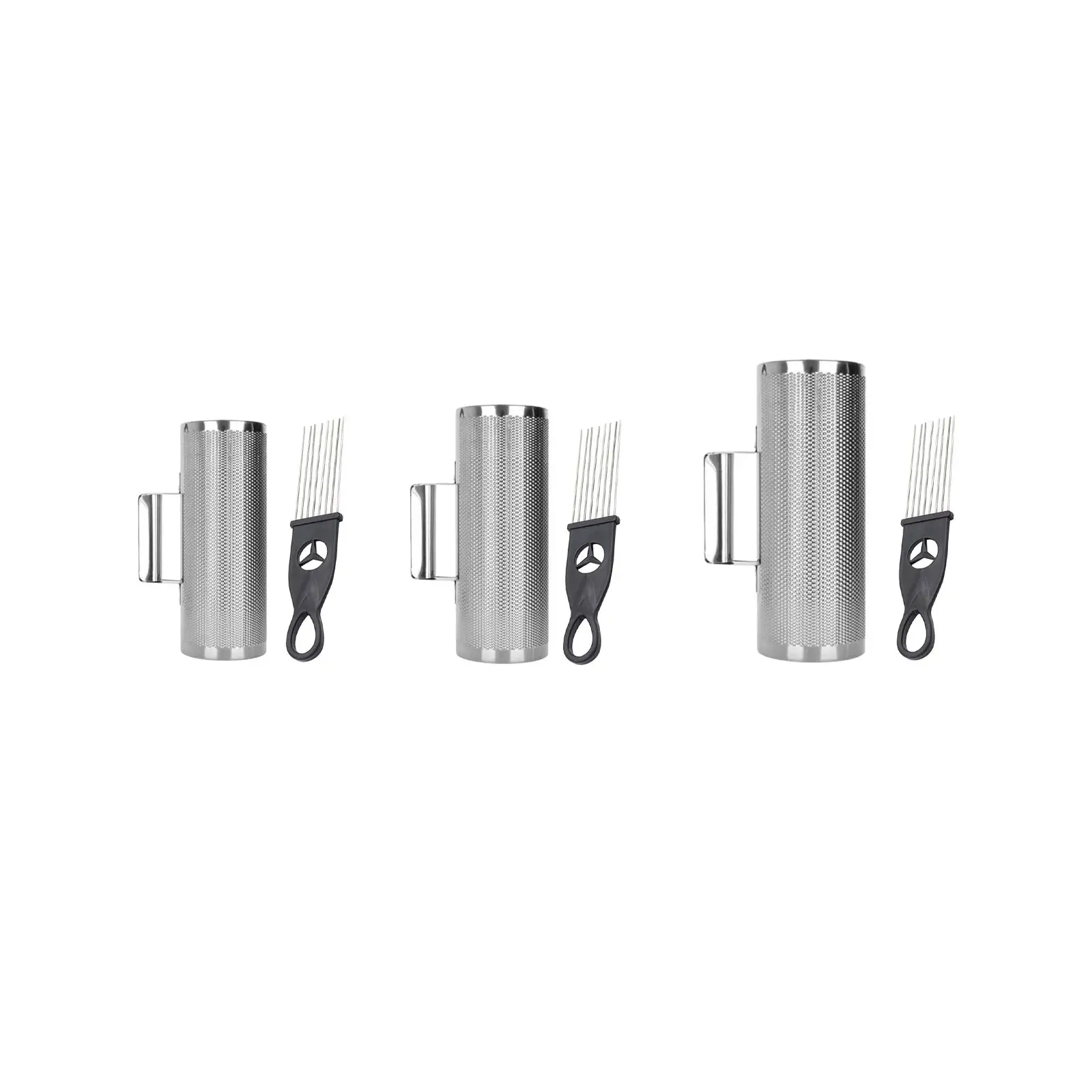 Guiro Instrument Stainless Steel Kids Adults Metal Sand Cylinder Guiro Shaker with Scraper for Band Live Performance Concerts