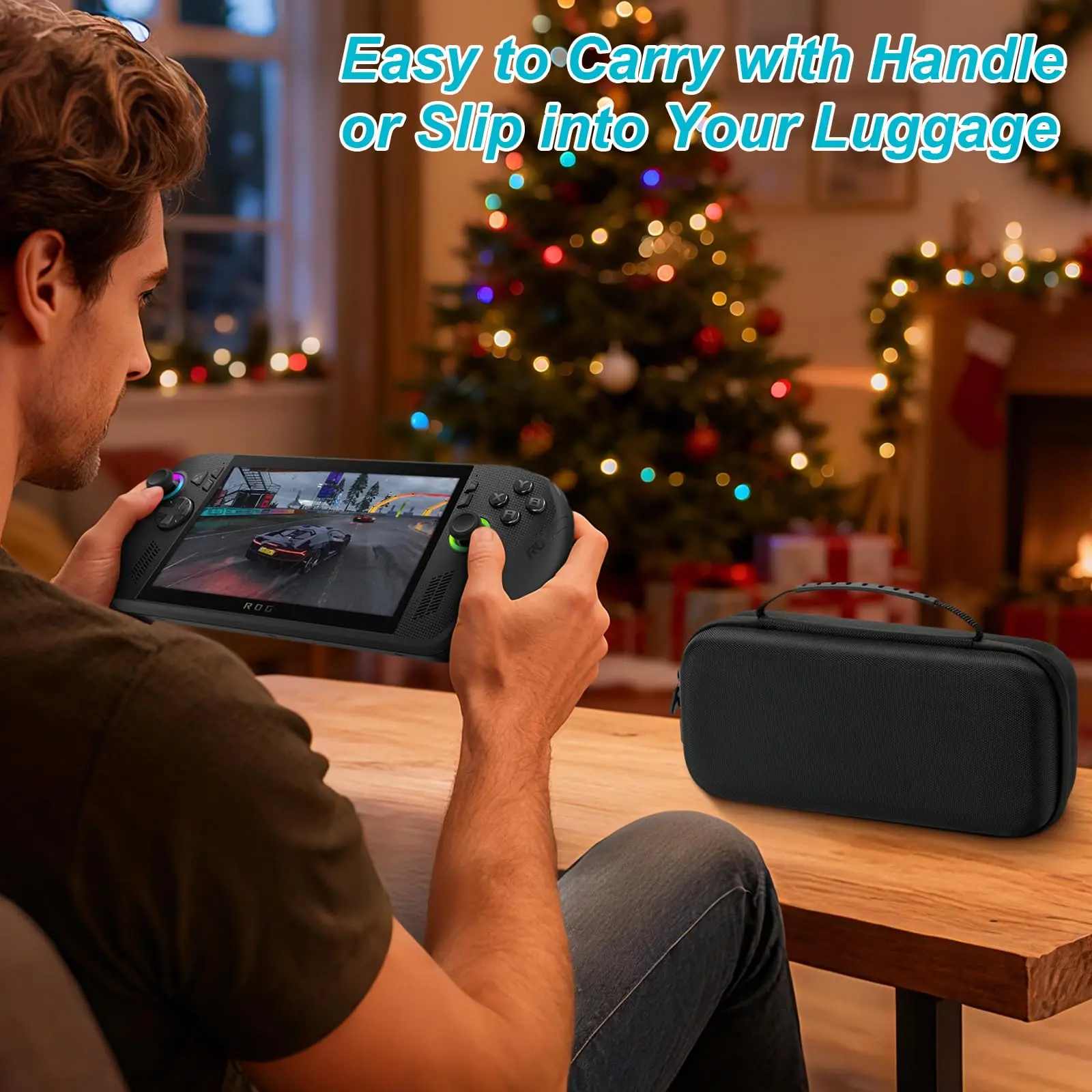 Estojo de transporte de grande capacidade para asus rog xbox ally x 2025, bolsa de armazenamento de viagem portátil de eva rígido para rog xbox ally x acessórios