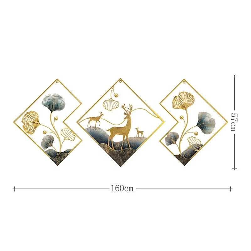 New Design Golden Lucky Deer Combination Wall Decoration