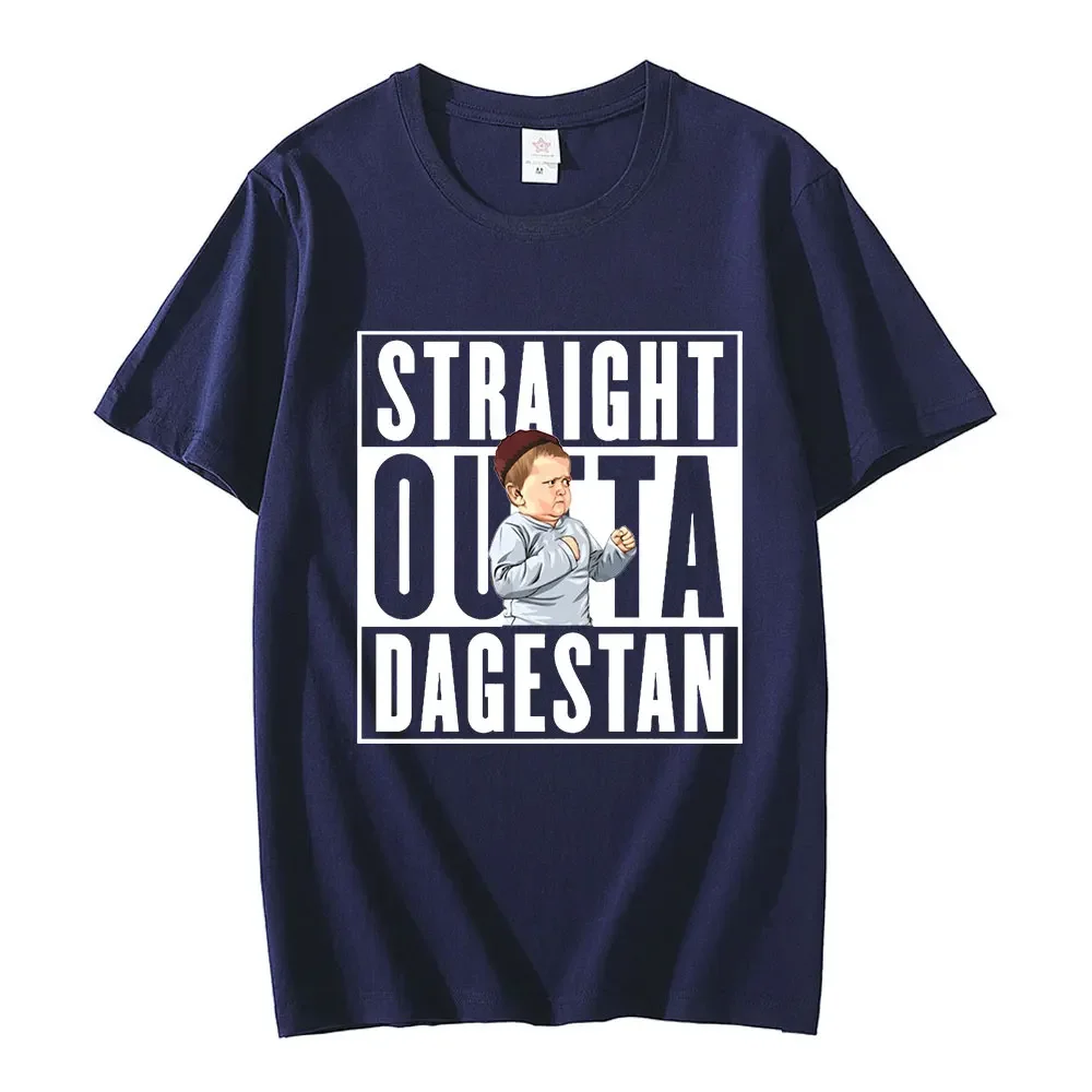 Hasbulla Fighting Meme T-shirt Straaight Outta Dagestan Mini Khabib Blogger Graphic Print T Shirt Men Women Cotton T-shirts Tops