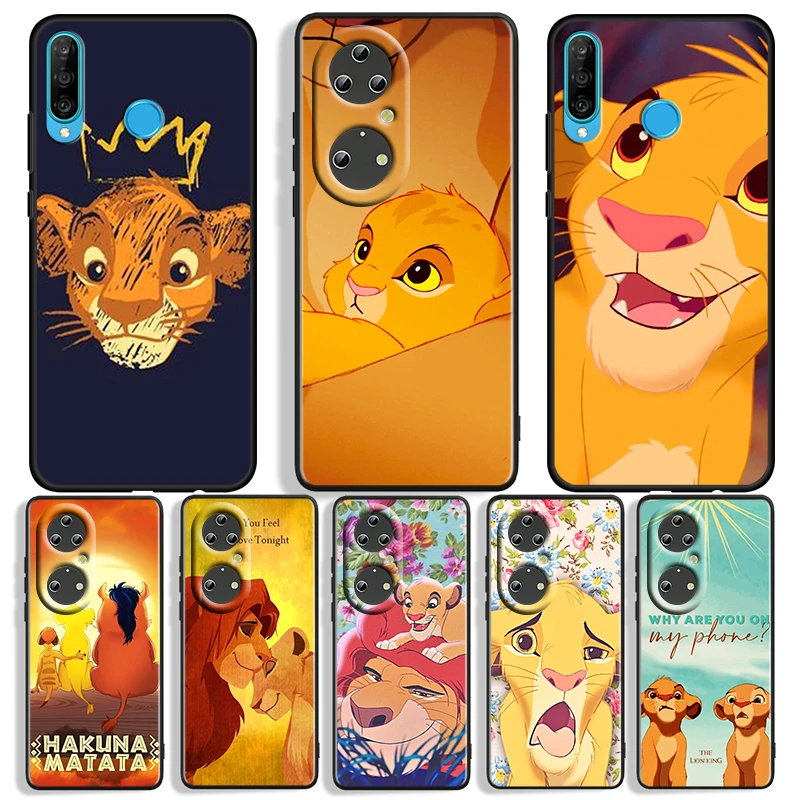 Disney The lion king For Huawei P50 P40 P30 P20 P10 Pro Lite P Smart Z 2021 2019 4G 5G Silicone Soft Black Phone Case