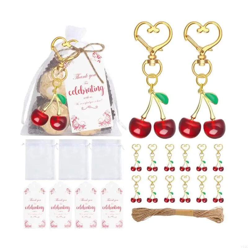 Bright Cherries Design Keychains Party Accessory Practical Gift for Everyday Carry Y4QC