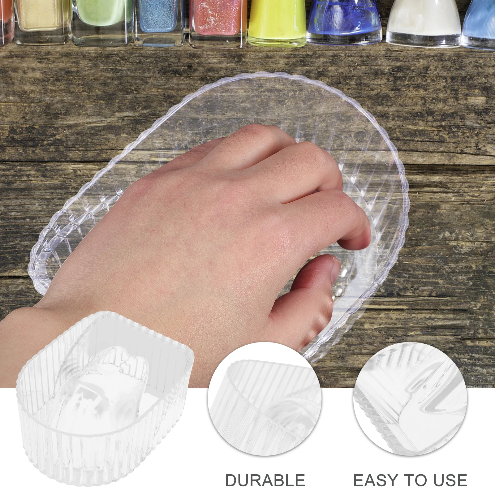 

Acrylic Manicure Soaking Bowl Hand Soak Off Bowls Transparent Nail Art Supplies Polish Removal Salons Home Use Durable