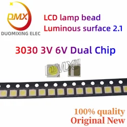 100-1000PCS/Lot LCD High quality TV backlight LED lamp bead 3030 3V 2W 6V light emitting surface 2.1 cold white dual chip