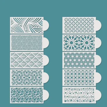 10 개/대 26cm 토템 기하학 DIY 겹쳐 스텐실 페인팅 스크랩북 색소 엠보싱 앨범 장식 템플릿