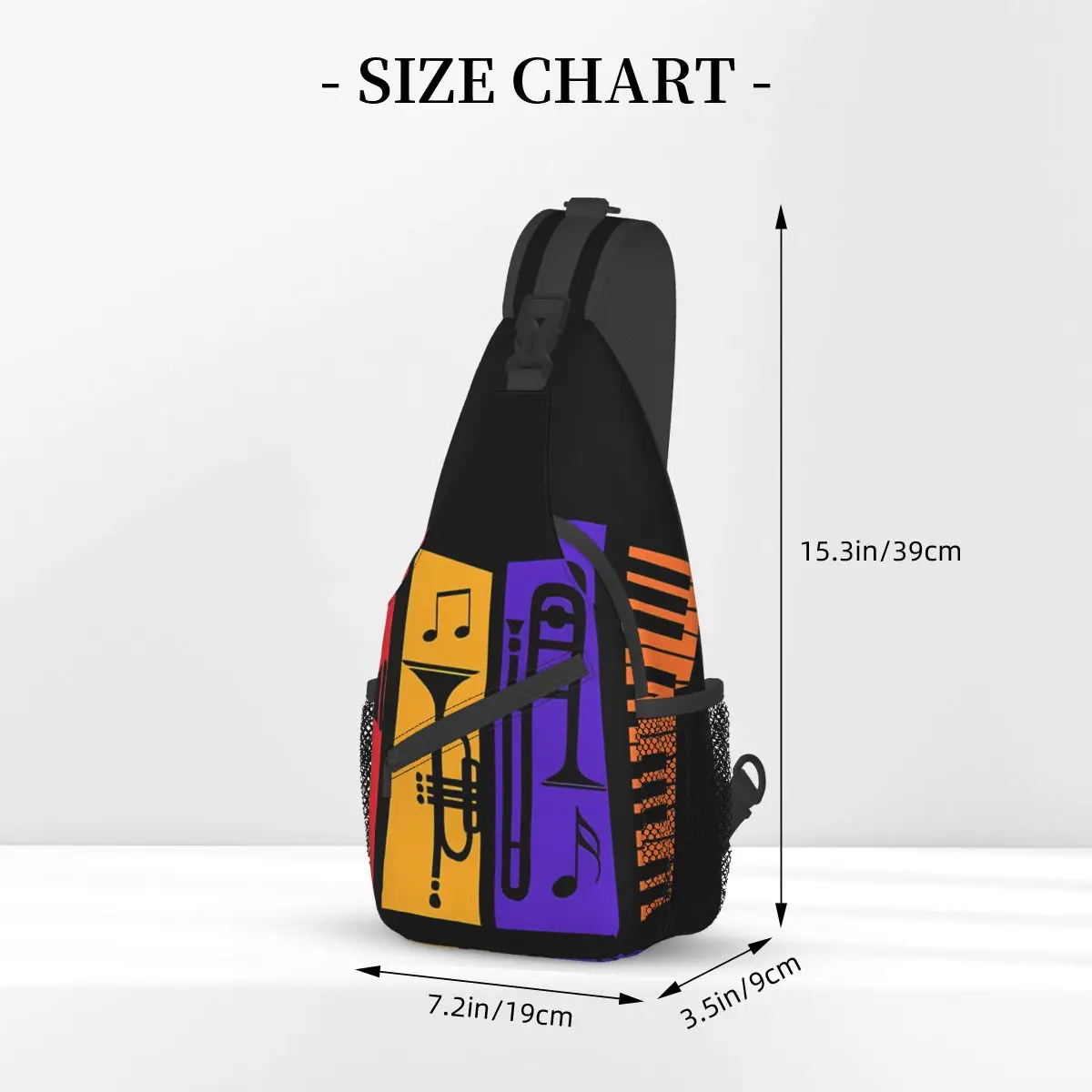 Unisex Jazz Crossbody Peito Malas, Instrumentos Bolsos, Travel Pack, Messenger Sports, Bolsa de Ombro Adolescentes