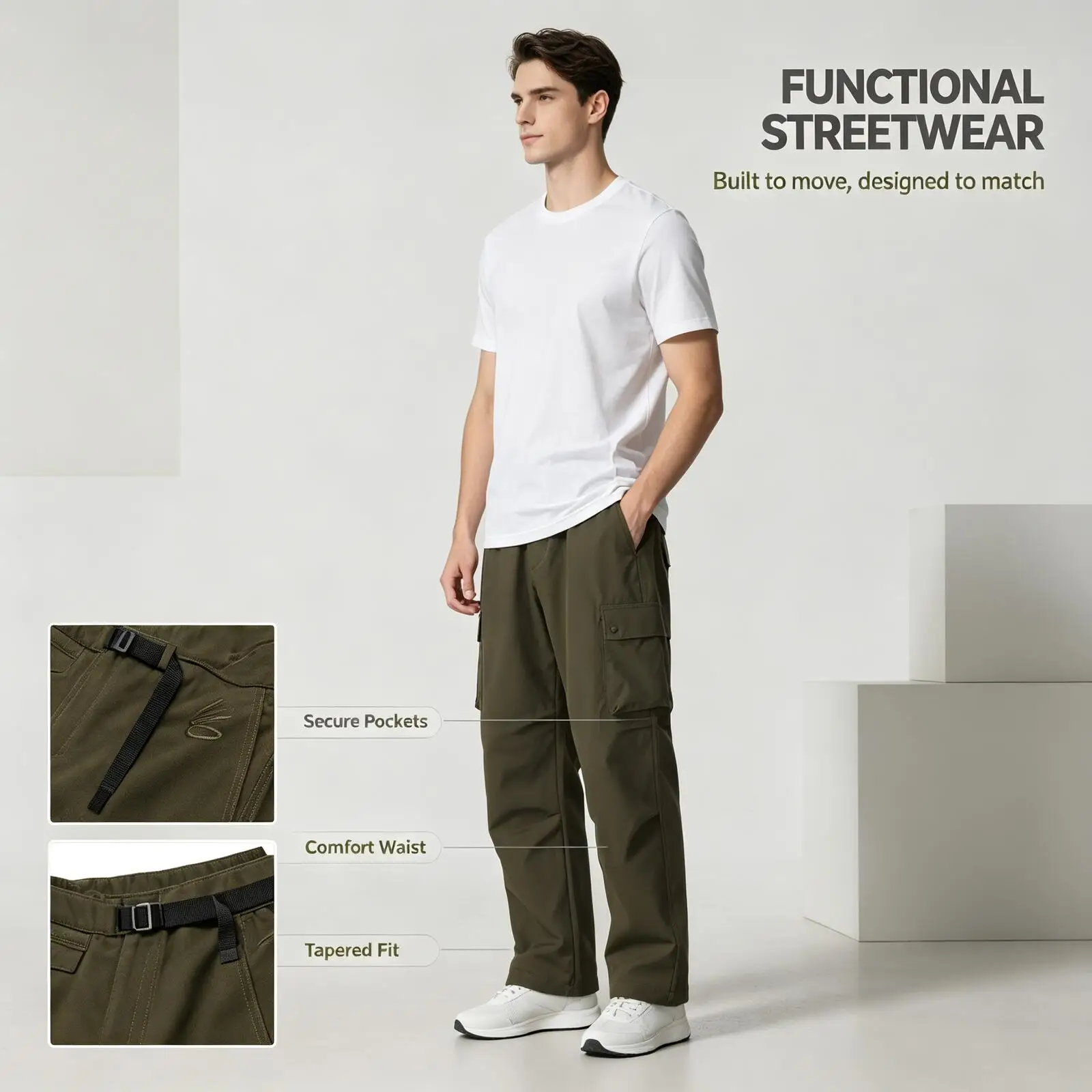 Under Armour Men's Sports Fashionable Workwear Casual Pants, Outdoor Breathable Woven Straight-Leg Long Pants 6012761-308