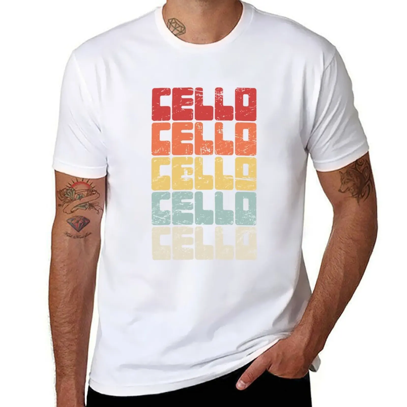 

Vintage Cello Teacher Gift / Cello Lessons T-Shirt men t shirt cotton 100% t shirt custom print T-Shirt