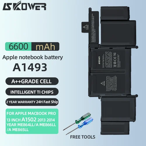 Imagen 2 del producto SKOWER batería A1493 de alto rendimiento para Macbook Pro 13 pulgadas Retina A1502 (finales de 2013 mediados de 2014 principios de 2015) reemplazo A1582