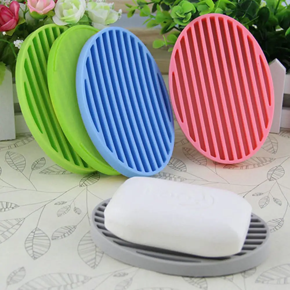 Portable Soap Plate Holder Creative Silicone Flexible Bathroom Toilet Soapbox Soap Dish