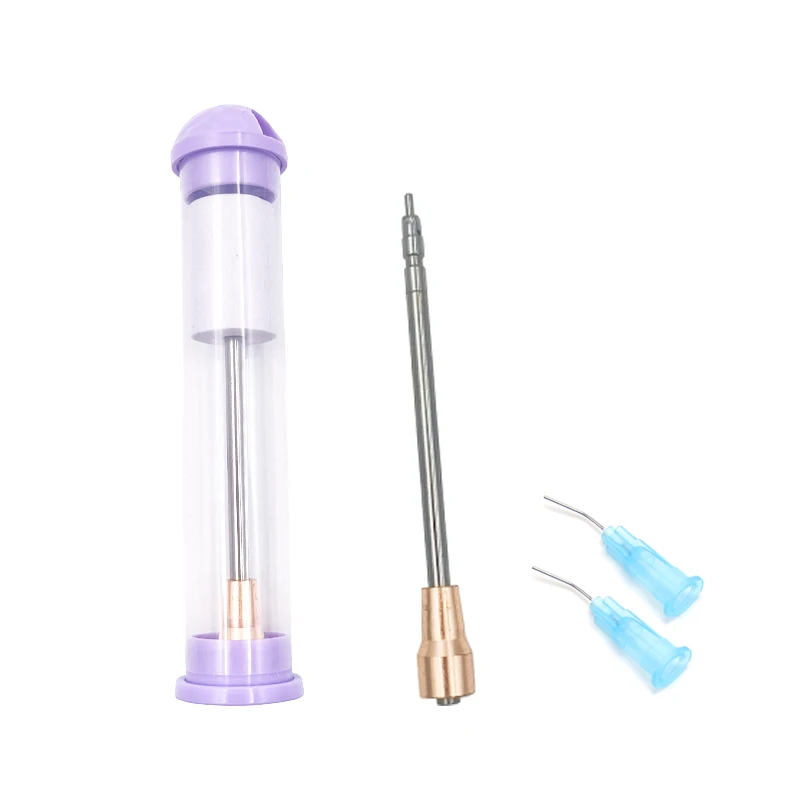 

1PC Dental Lab 3 Way Air Water Syringe Spray Nozzles Tips Tube With 100 Pcs Irrigation Bent Needle Tips For Teeth Whitening