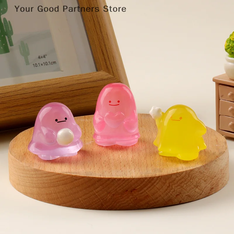 الإبداعية لطيف صغير مضيئة صغيرة ملونة شبح مصغرة التماثيل المشهد الديكور DIY بها بنفسك المنزل الأطفال اكسسوارات الهدايا #3