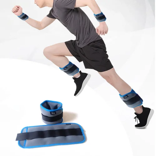 Imagen 1 del producto Bolsas de arena de peso de 0,25/0,5/1KG, 1 par, correa de hierro multifunción para muñeca y tobillo para Fitness, Yoga, correr, bailar, equipo moldeador de cuerpo