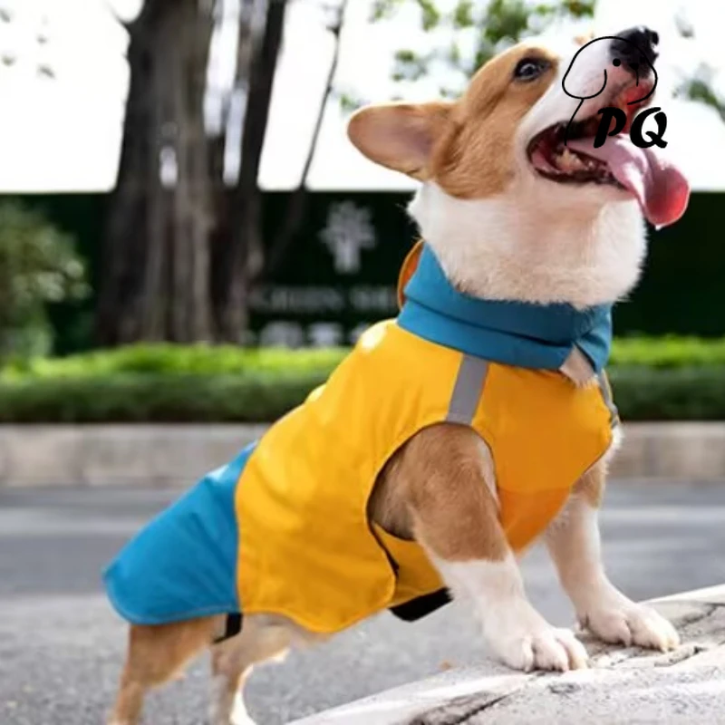 

Летняя куртка для собак Водонепроницаемая и противообрастающая многофункциональная куртка Одежда с высоким воротником на четырех ножках Легкая и дышащая