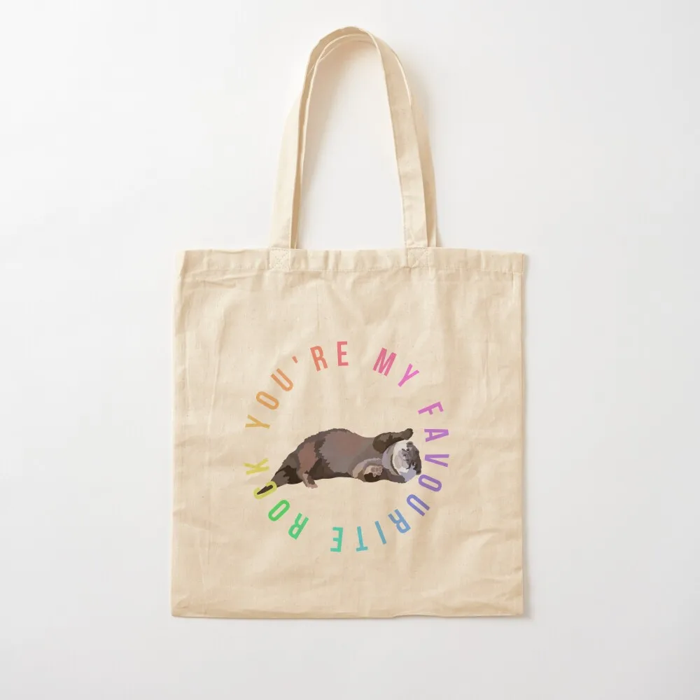 O is for Otter ( You’re my favourite rock) Tote Bag supermarket folding bag Candy bags Big bag women Custom Canvas Tote