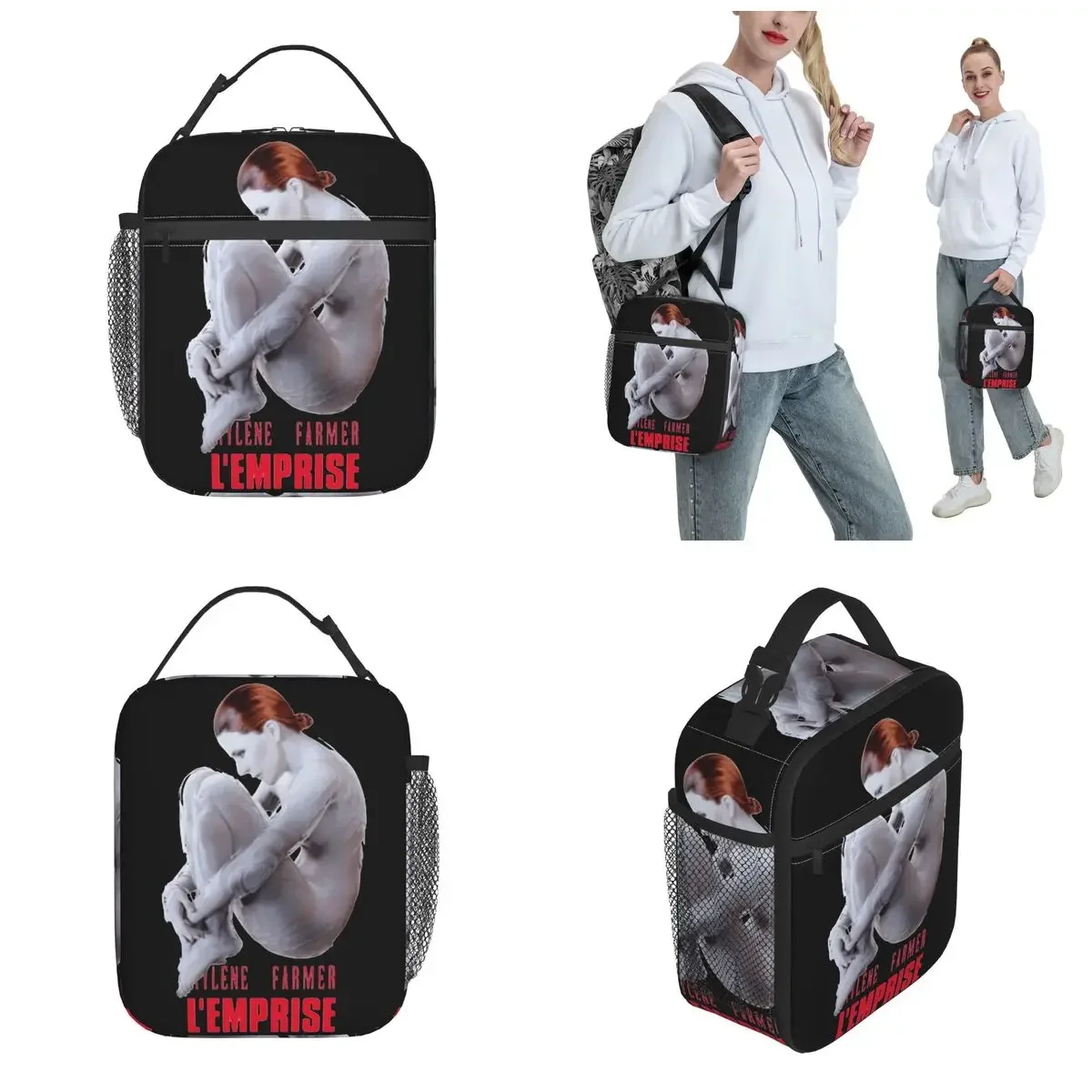 Insulated Lunch Box Mylene Farmer 2023 Merch Lemprise Jeanne Gautier Lunch Container Unique Cooler Thermal Bento Box For School