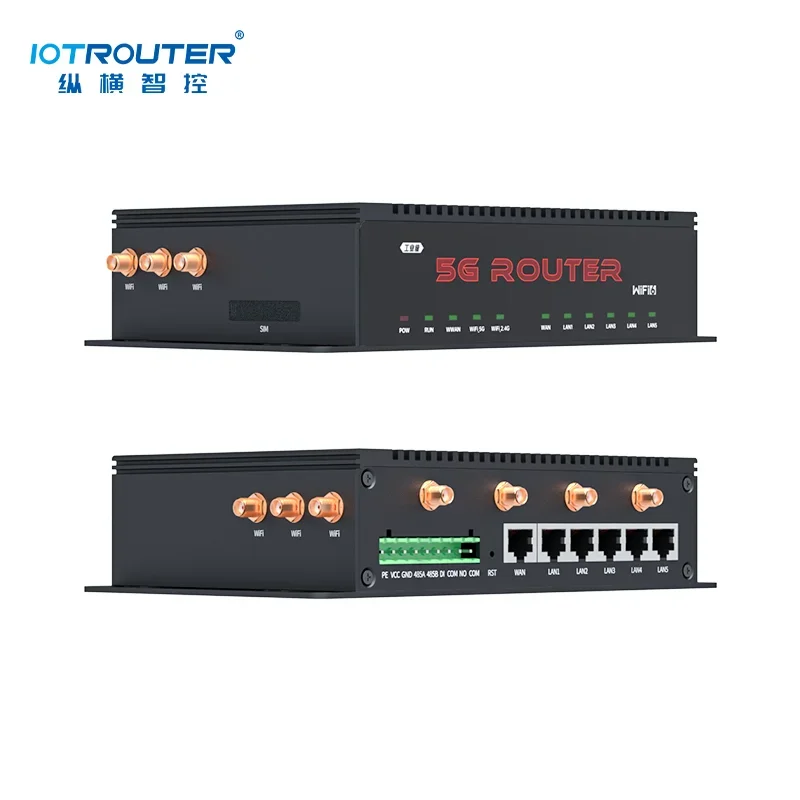 5G Industrial WIFI6 Wireless Router with Sim Card Slot & 10 External Antennas LTE & QoS Features