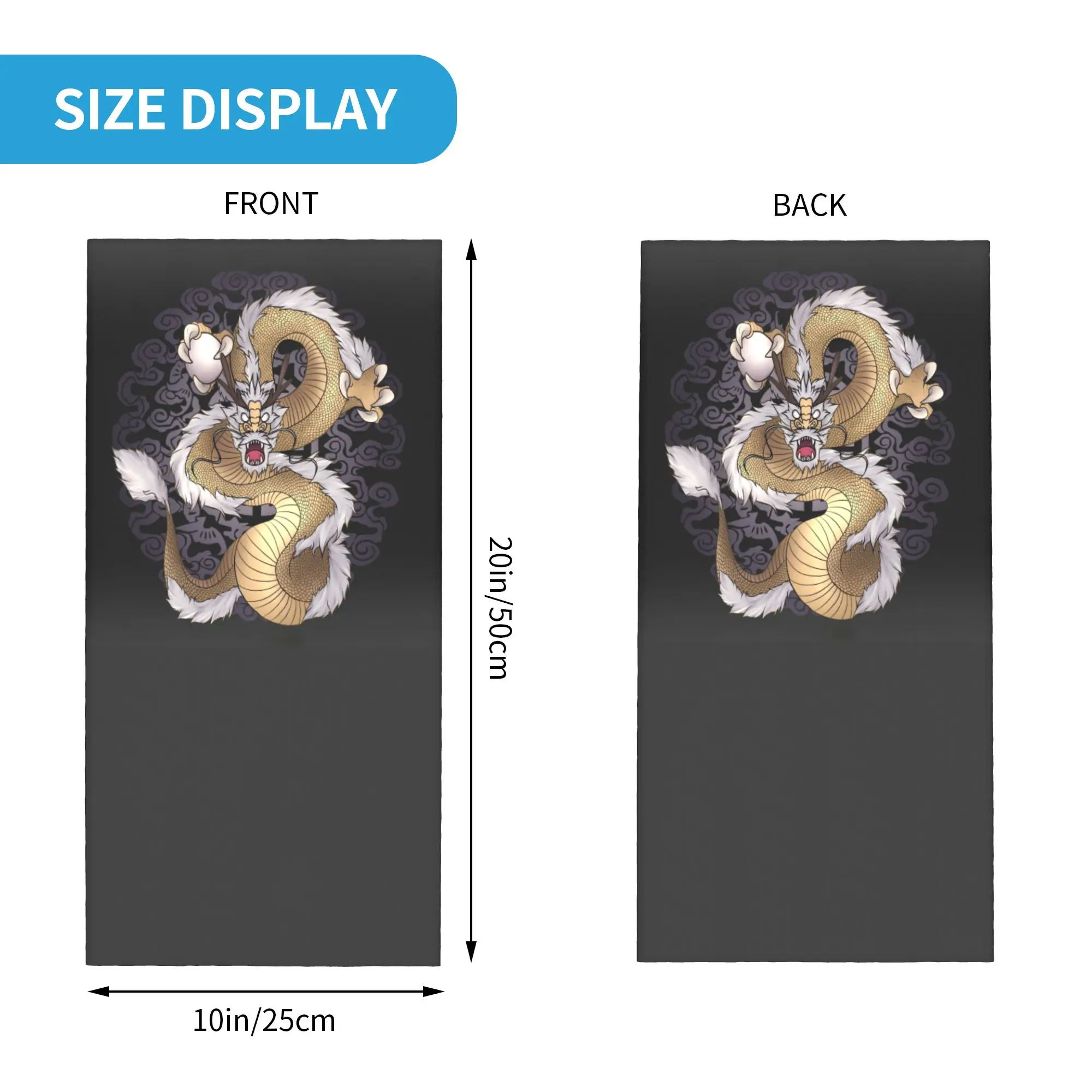 Custom Chinese Dragon Totem Pattern Winter Headband Neck Warmer Women Men Ski Camping Tube Scarf Tradition Asian Style Face