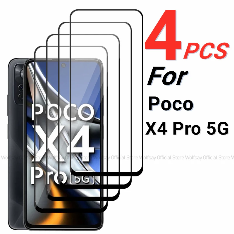 

Закаленное стекло для Xiaomi Poco X4 Pro, Защитная пленка для экрана Xiaomi Poco X4 Pro, зеркальная пленка для телефона Xiaomi Poco X4 Pro, 2/4 шт.